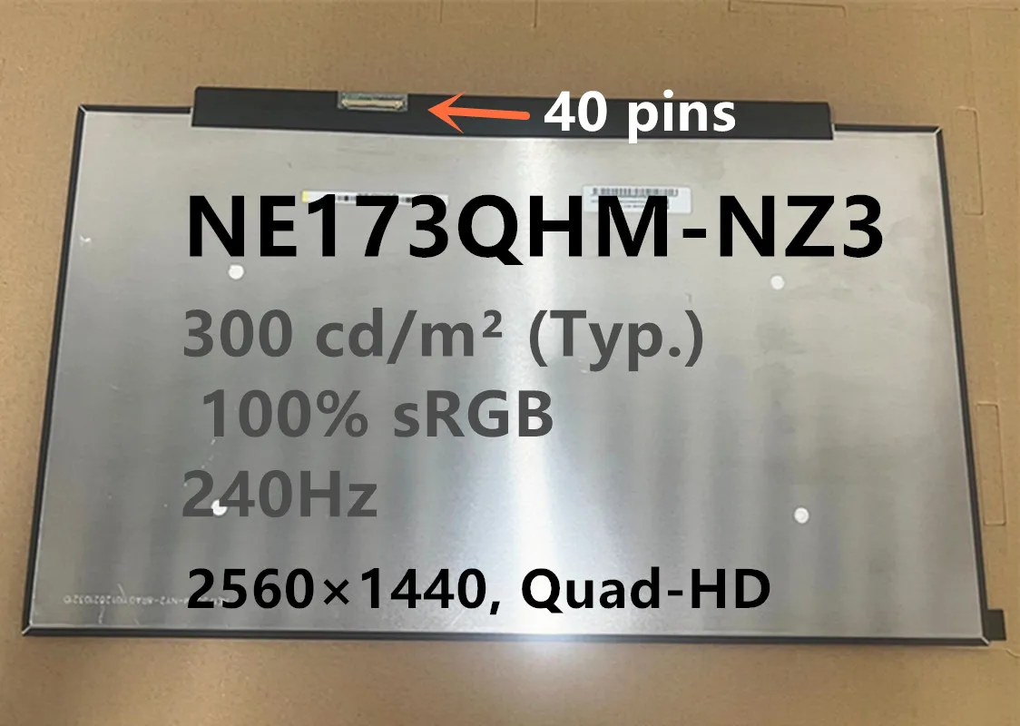 17 3 '𧉀Hz NE173QHM-NZ3 NE173QHM NZ3 BOE0A8F Замена ЖК-экрана ноутбука 2560 × 1440 Quad-HD EDP 40 pin