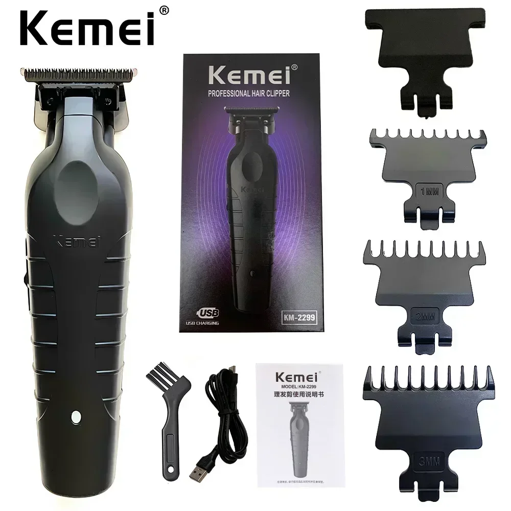 Kemei 2299 Парикмахерская Беспроводная Машинка для стрижки волос 0 мм машинка резки с