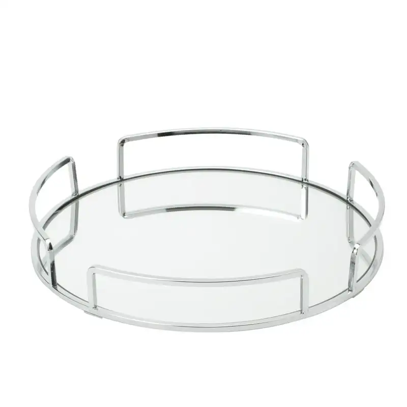

Round Vanity Mirror Tray in Chrome