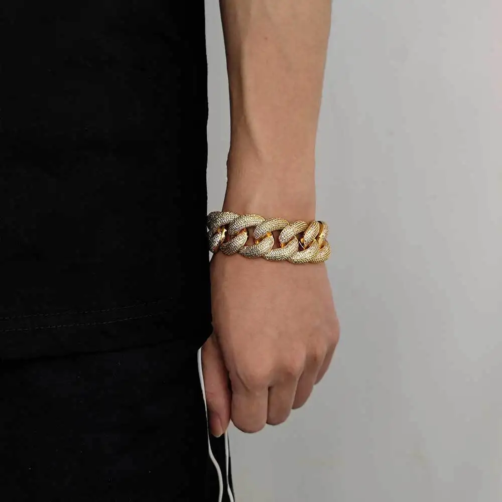 Мужской браслет из меди и кубинской цепи 25 мм