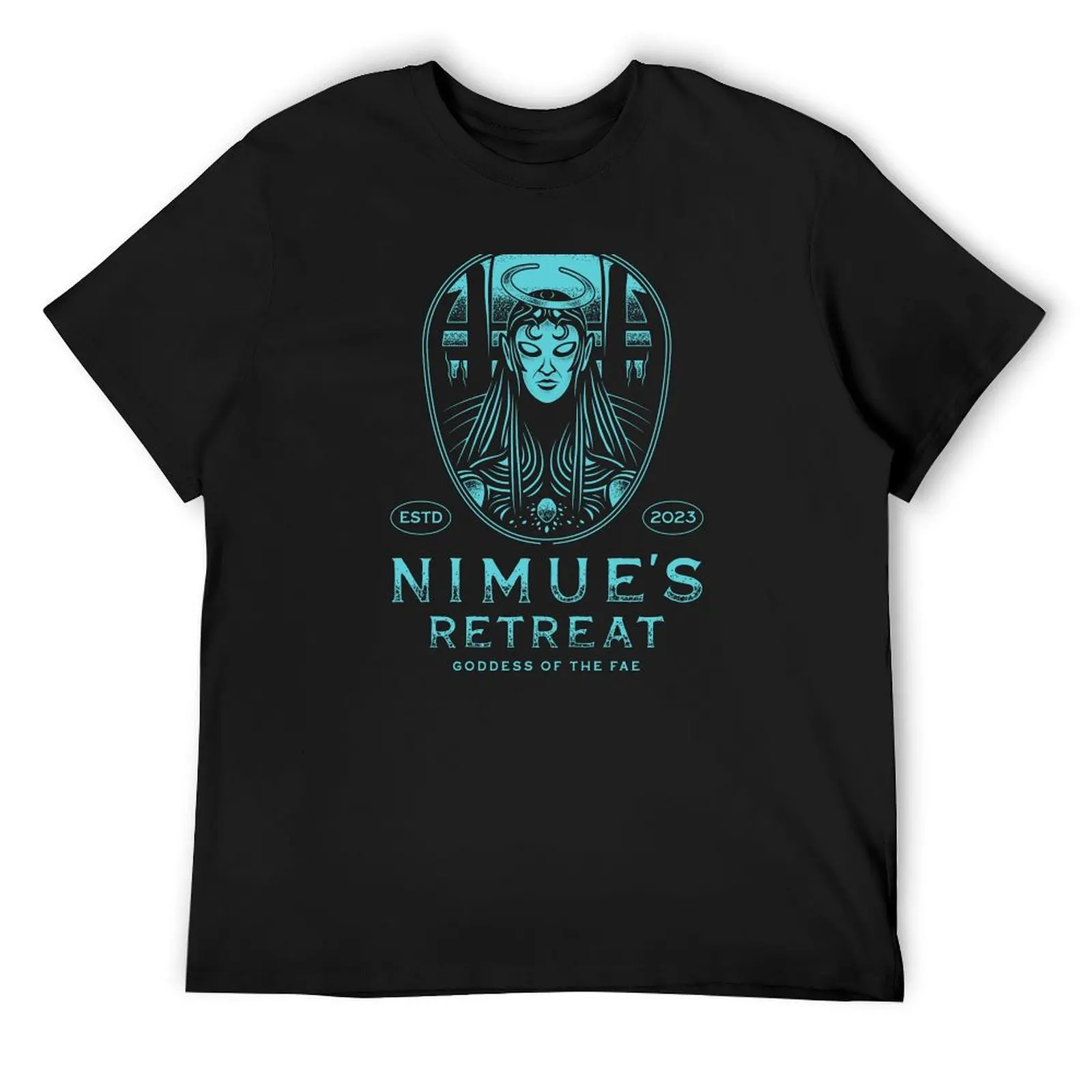 Синяя футболка Nimues Retreat черная с животным принтом для мальчиков аниме набор