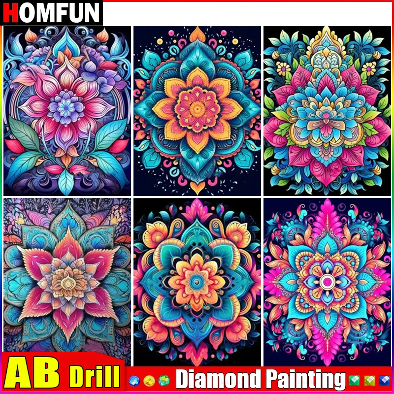 

HOMFUN AB полная Алмазная вышивка "Мандала ландшафт" алмазная живопись вышивка крестиком модели Стразы