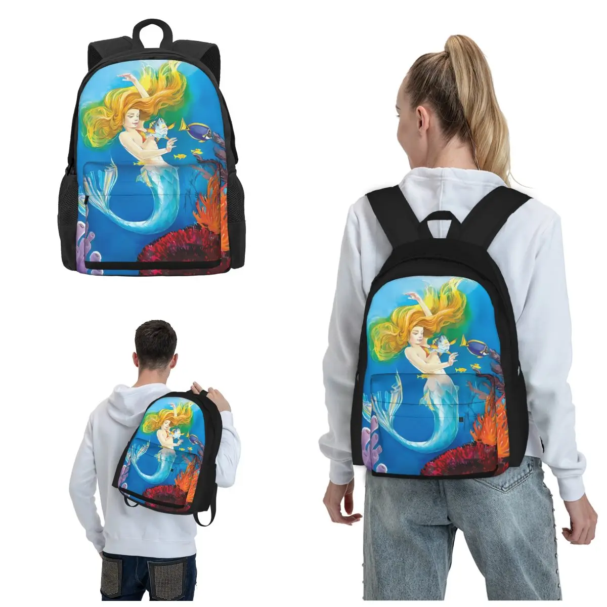 

Mermaid Backpacks Men'S Lightweight Yet Spacious Backpacks For Your Everyday Essentials Travel Sport Outdoor Storage Bag