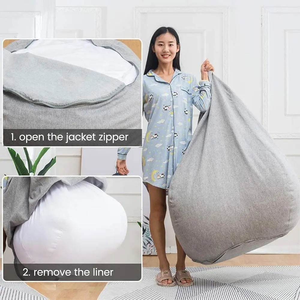 Большие маленькие чехлы для диванов Lazy BeanBag стулья без наполнителя из льняной