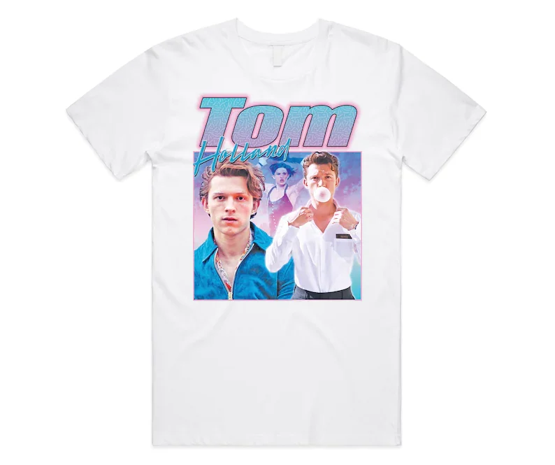 

Tom Holland Homage T-shirt Tee Top Funny Actor Meme Vintage English Spider