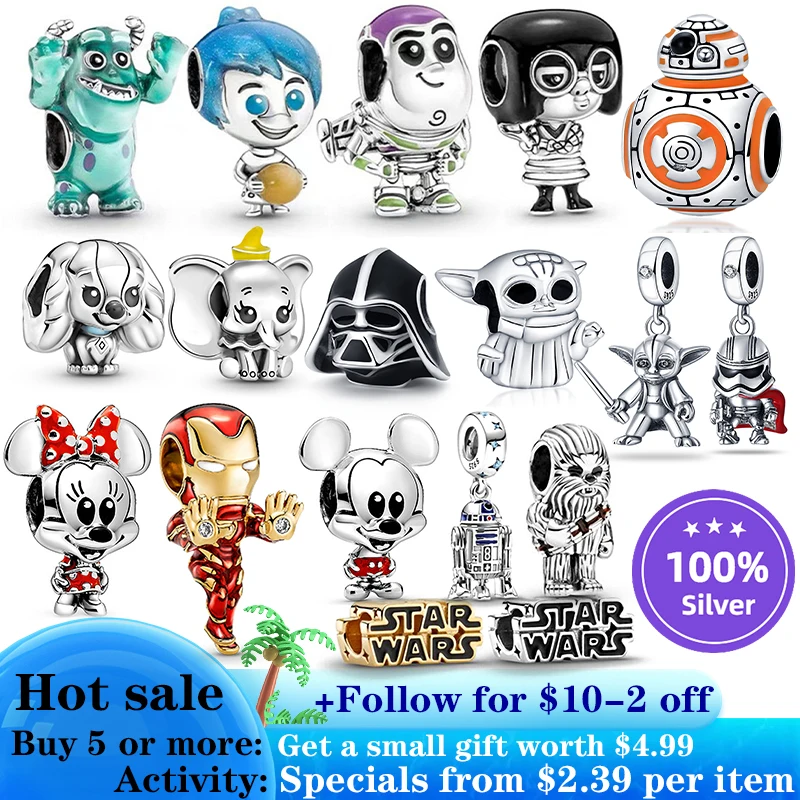 

STAR WAR GIFT Astet Hot Sale Trend 925 Sterling Silver Gulf Charm Beads for Original Pandora Bracelet Pendant Necklace Jewelry