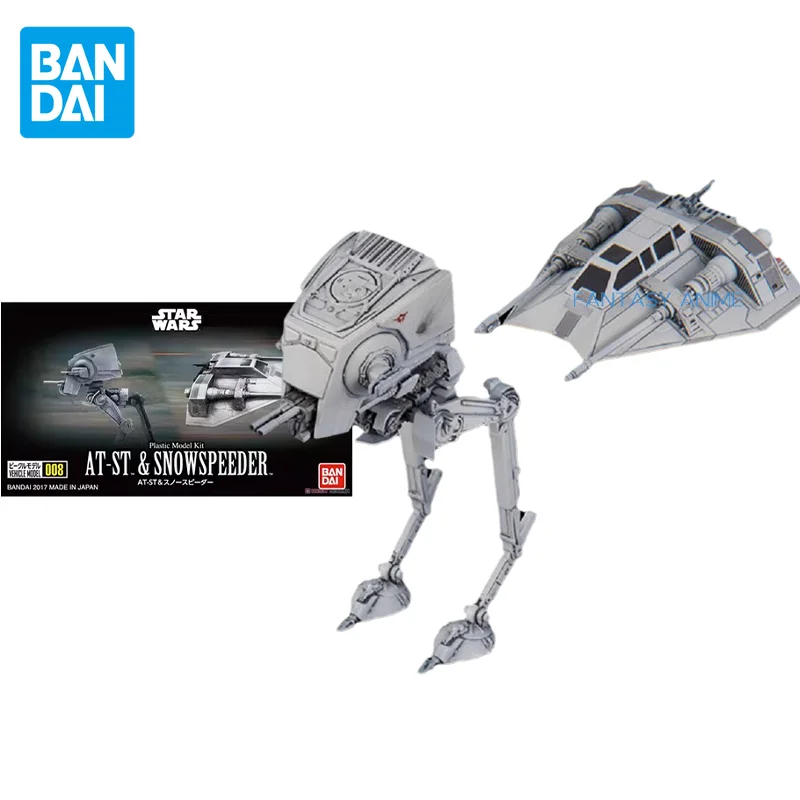 

Bandai Original STAR WARS Anime AT-ST SNOWSPEEDER 008 Action Figure Assembly Model Toys Collectible Model Gifts for Children