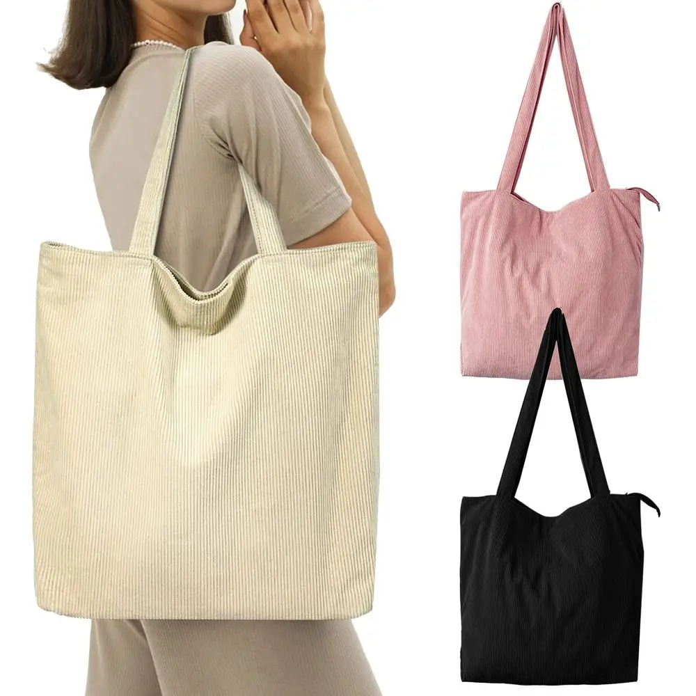

Large Capacity Shoulder Bags Fashion Corduroy Winter Tote Bag Handbag Women Girls