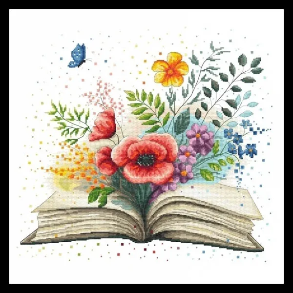 Набор для вышивки крестиком Coricamo 10780 цветы в книге 46-44 28ct 32ct 14ct металлическая
