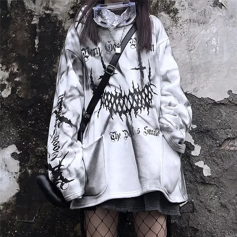 

y2k hoodies sudaderas sweatshirts Women Streetwear Harajuku Women Hoodies Funny Printed Fall Girls White Tops Fashion Japan Kpop