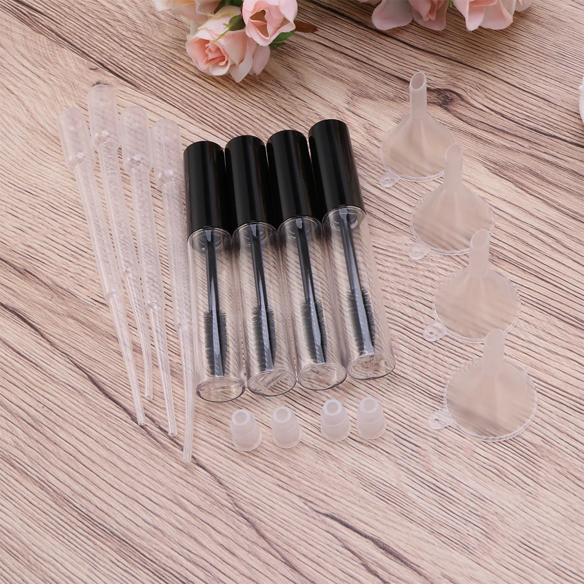 Пустая тушь для ресниц с палочкой и трубками набор 4 шт. контейнер туши сделай сам