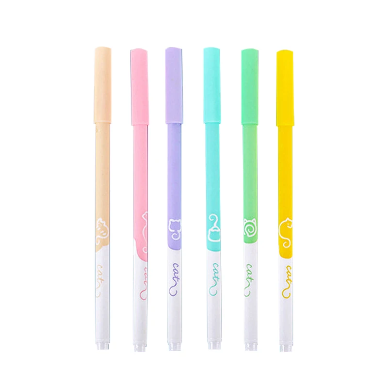 18PcsSet  Macaron Color Gel Pens Black Ink 0.5mm Writing Office Accessories Students Learning Kawaii School Stationery Supplies