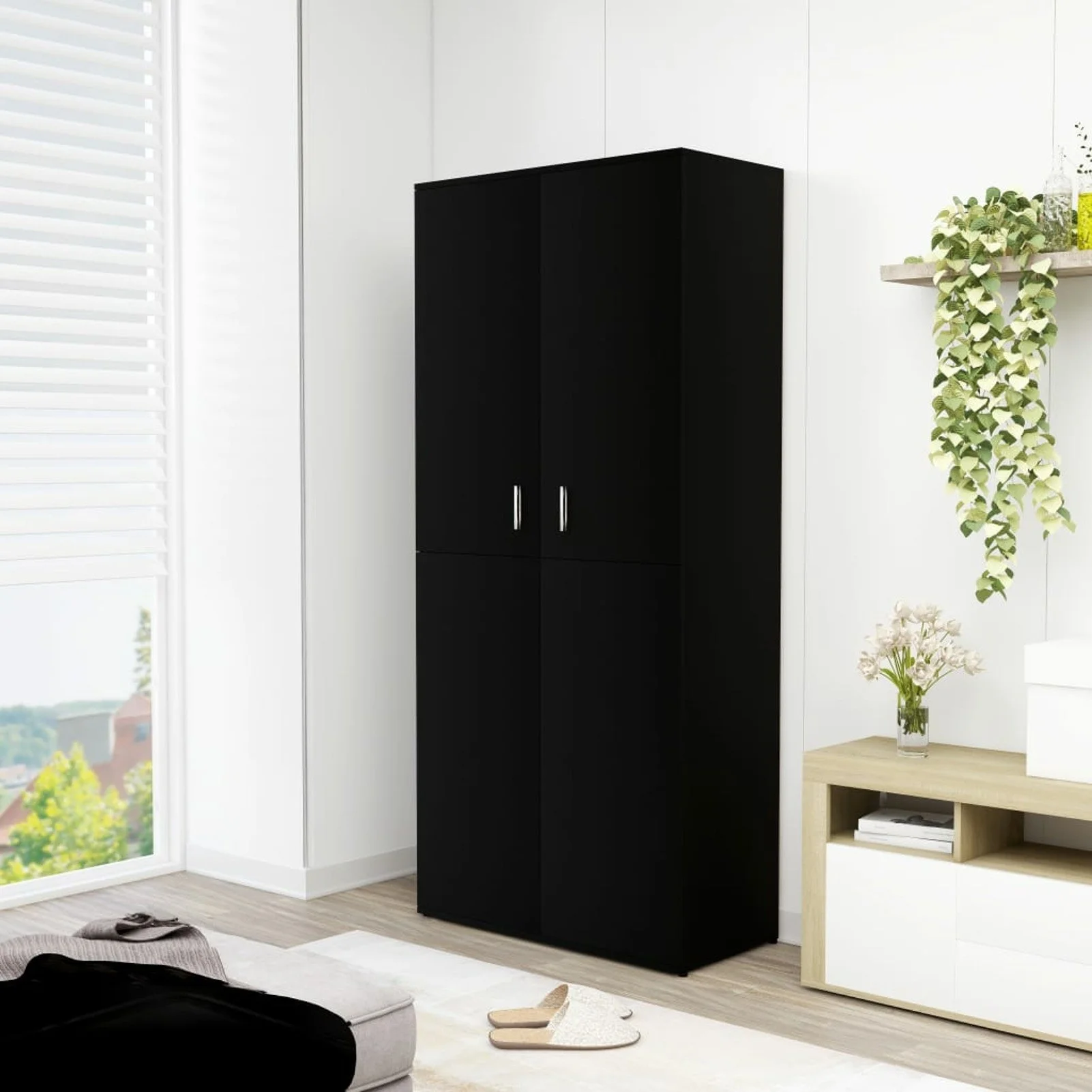 

Черный шкаф для обуви из ДСП 31,5x15,4x70,1 дюйма