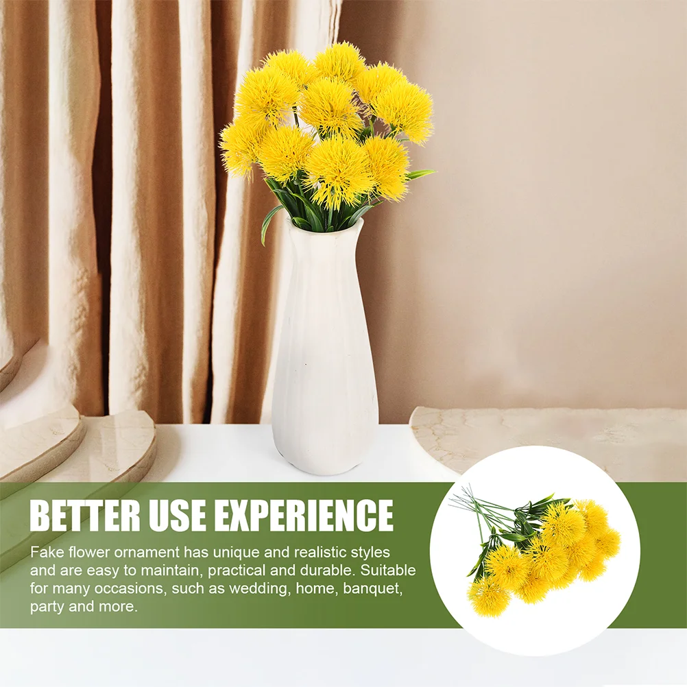 12 шт. искусственные цветы для улицы одуванчики реалистичные имитационные