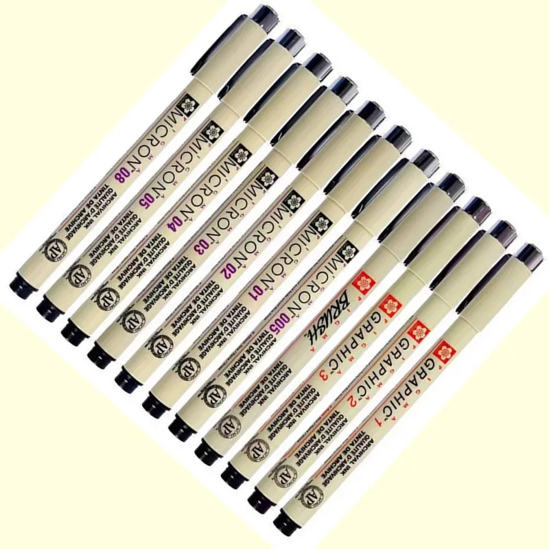 1pc Sakura 0.2mm-3mm Waterproof Fade-Proof Fine Line Black O