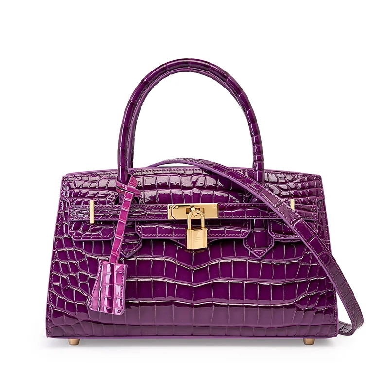 

Crocodile Leather Shoulder Bag Fashion Handbag High Capacity Crossbody Aristocrat Platinum Lock Light Luxury Girl Bag