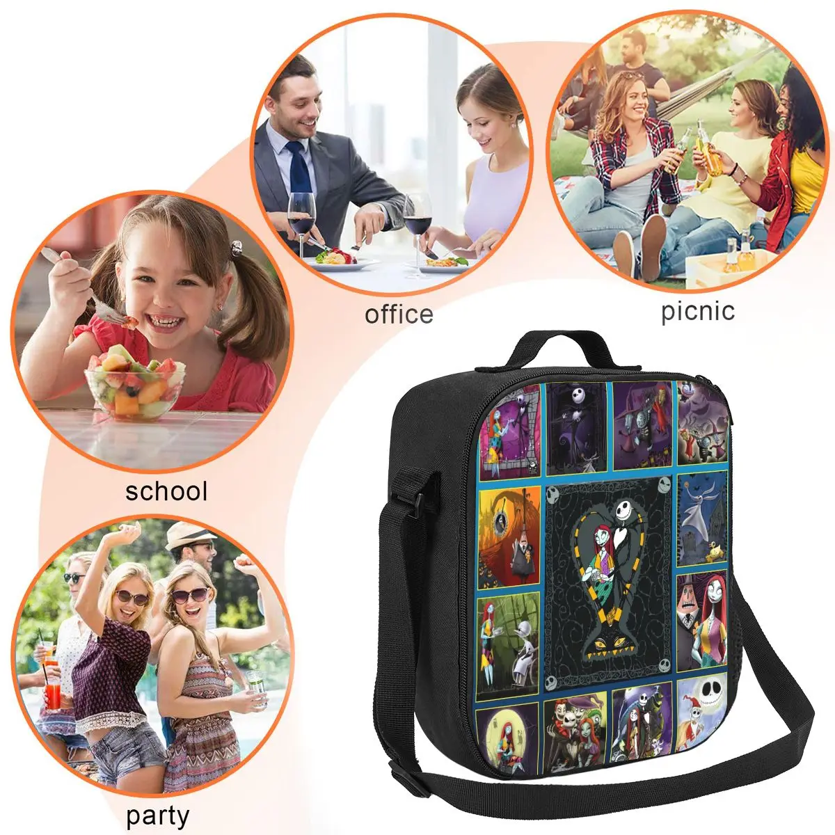 Оригинальная Рождественская сумка для завтрака Джек Скеллингтон женские теплые