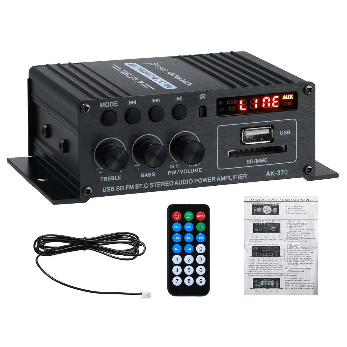 400 Вт 2-канальный стерео Hifi автомобильный домашний сабвуфер усилитель звука