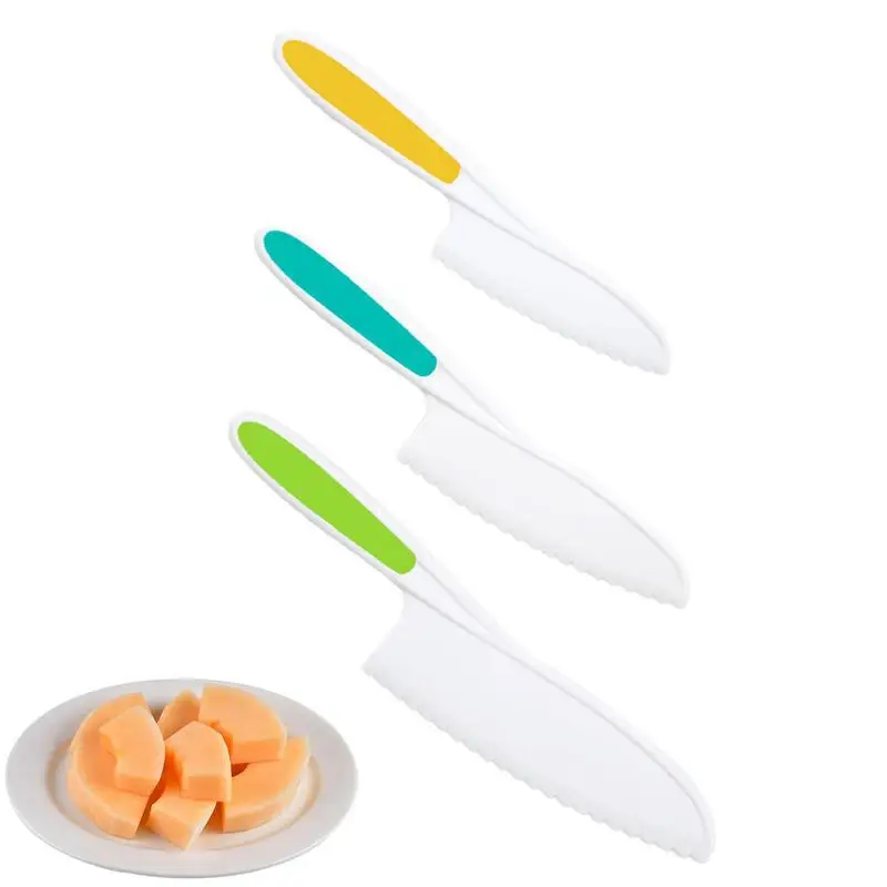 

Toddler Nylon Kitchen Baking Knife Set Of 3 Kids Nylon Knife Set Kid Safe Knives For Cooking Toddler Knife Kids Knives For Real
