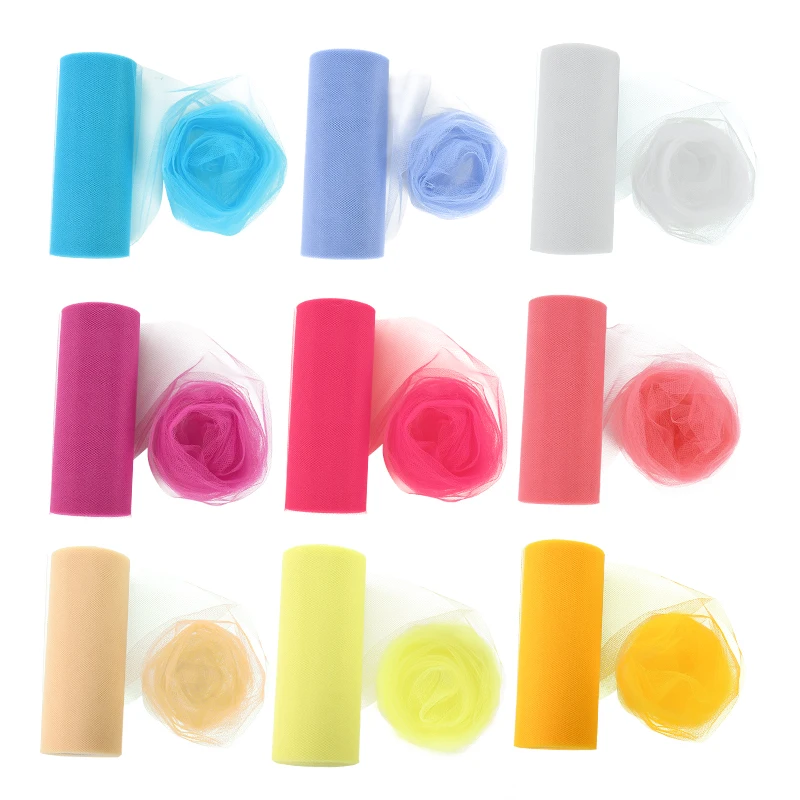 

15cm 25yards Tulle Roll Crystal Sheer Fabric Organza Wedding Decoration Birthday Party Supplies Baby Shower Girl Tulle Skirt