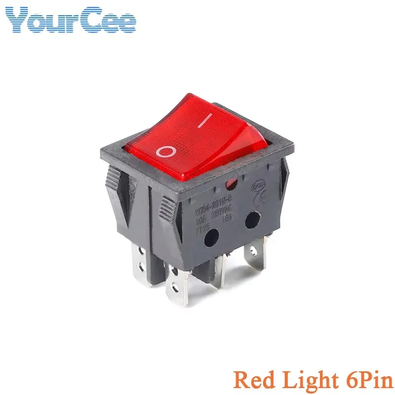 

Переключатель KCD4 Your Cee 4/6-контактный красный