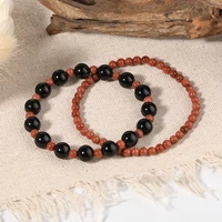 oaiite women men stone bracelets mini goldstone black agate beads bracelet bangle lucky yoga wrist jewelry gifts for friend