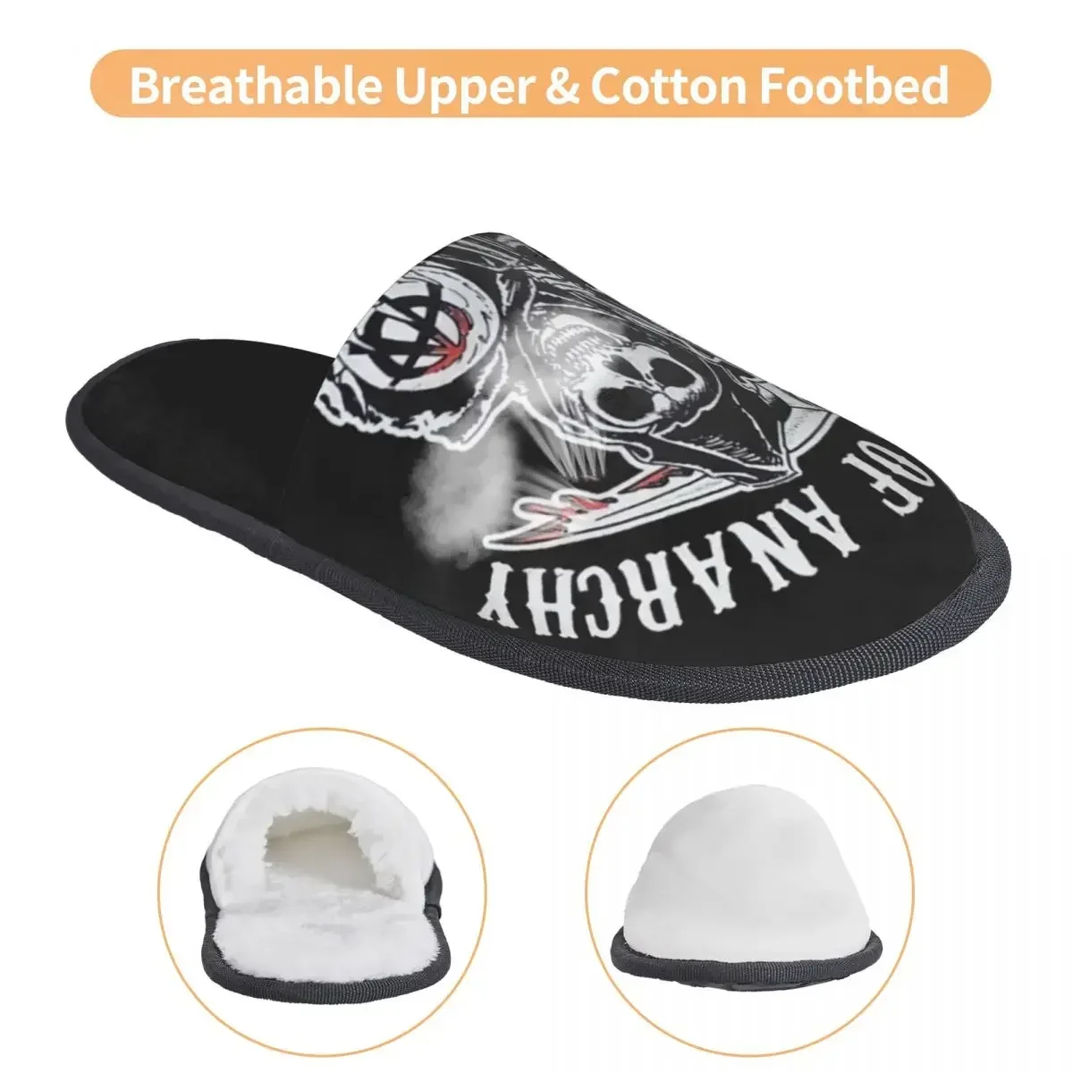 Тапочки с принтом Сыновья Анархии для гостей из фильма ужас спальни женские