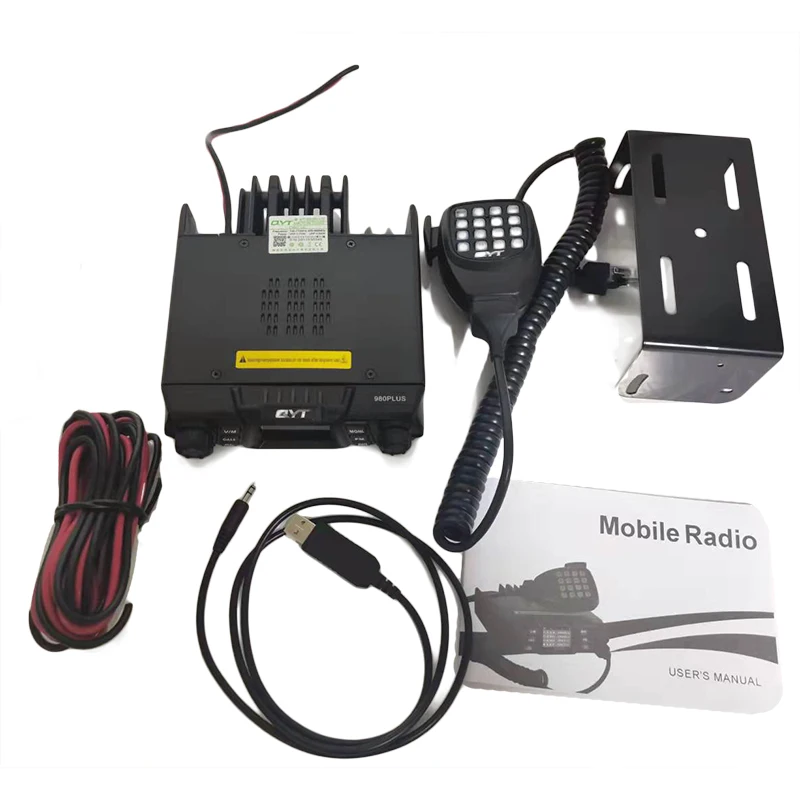 qyt 980plus mobile walkie talkie wireless 70w vhf uhf 200 channel color screen car station can usb charger free global shipping