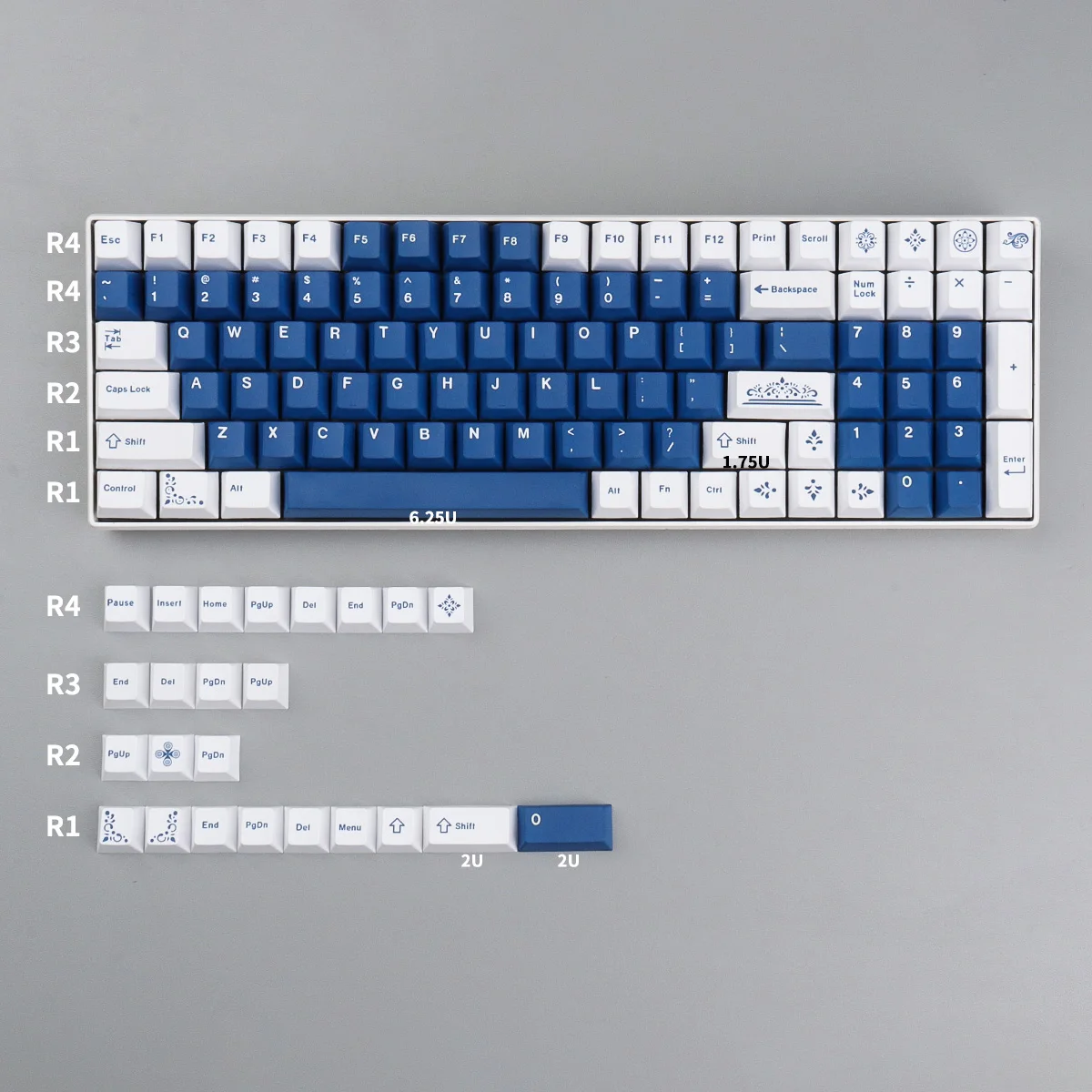 

129 Keys GMK Lazurite Sapphire Keycaps Cherry Profile PBT Sublimation Compatible with Various Mechanical Keyboard Layouts