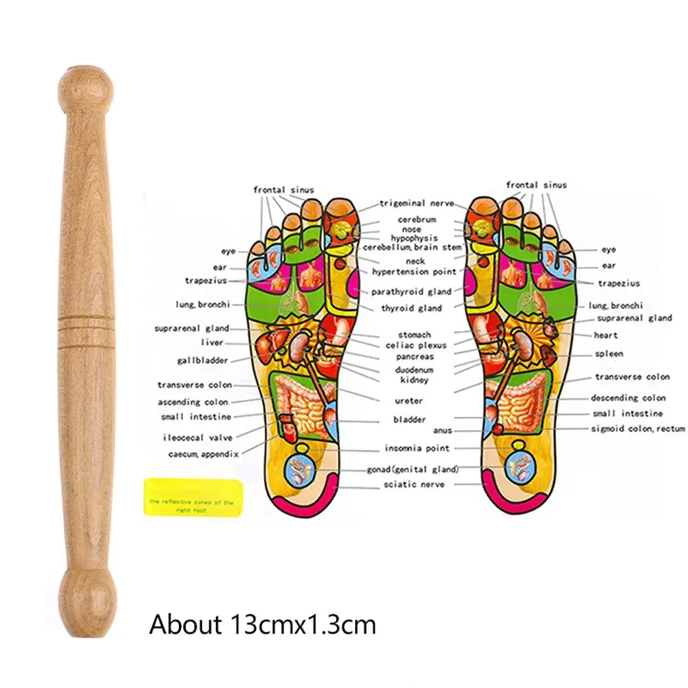 Деревянный массажный стержень для снятия мышечного напряжения, инструмент для расслабления, массажер для стоп и рефлексотерапии тела.