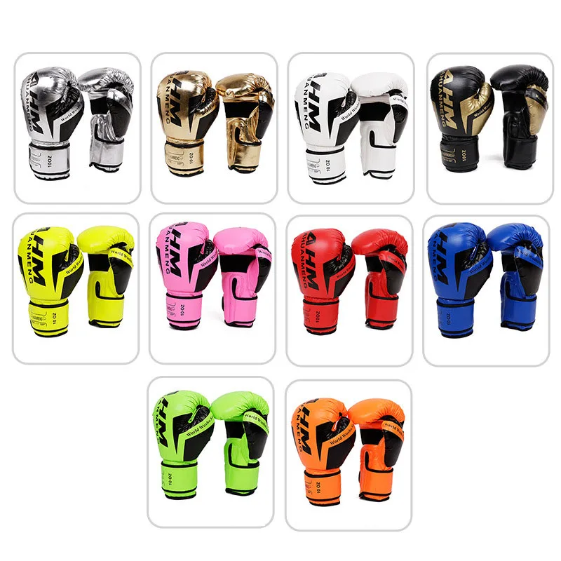 Boxing Gloves for Men Women Bright PU Karate Muay Thai Guantes De Boxeo Free Fight MMA Sanda Training Adults Kids Equipment