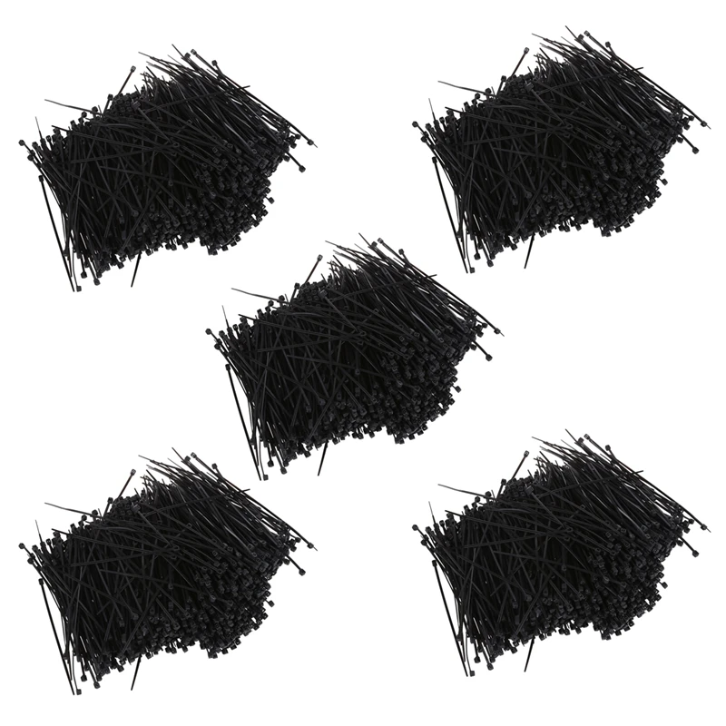 

AT14 5000 Pcs Black Nylon Cable Zip Tie Fasten Wrap 95Mm X 2Mm