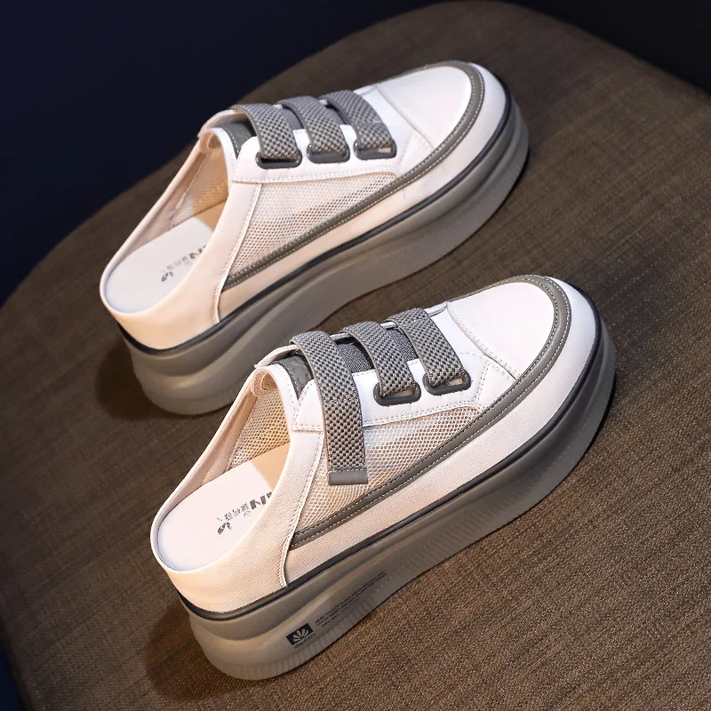 

2022 SUMMER new Outdoor Women Slippers Mesh Breathable Wedges Fashion Shoes for Women Comfortable Platform Half Drag