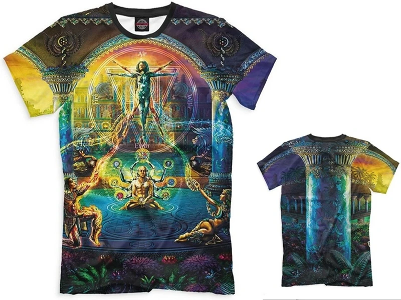 

New Fashion 3D Print Psychedelic Trance Music LSD Tee Yoga Abstract Trip Space T-shirts for Men/Women