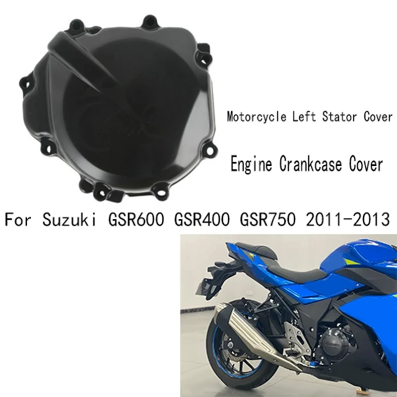 

1 упаковка Левая крышка статора мотоцикла, Черная Металлическая Крышка картера двигателя для Suzuki GSR600 GSR400 GSR750 2011-2013
