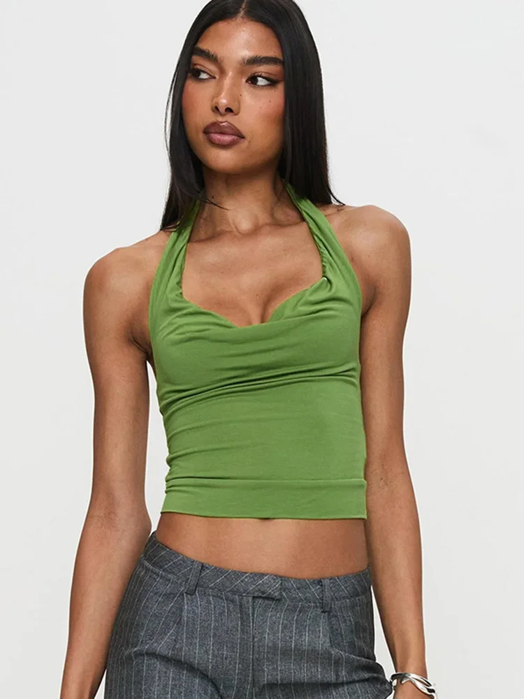 Осенне-зимний косой крест без бретелек мульти-одежда топ с открытой спиной и