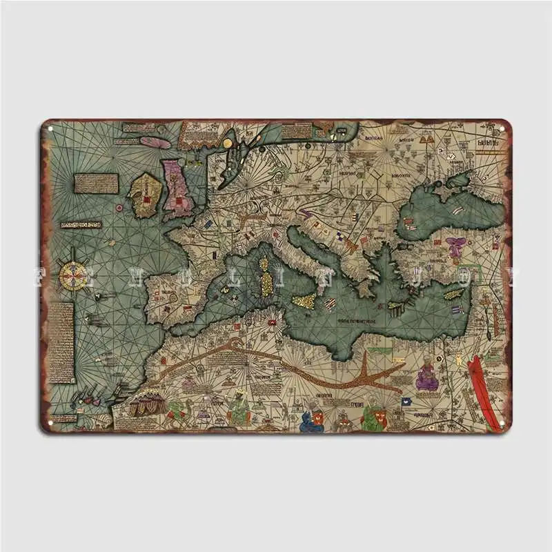 

Europa Map Metal Sign Create Wall Pub Wall Decor Party Tin Sign Posters