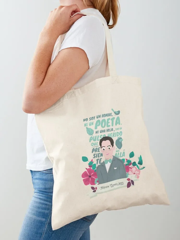 Фото Federico Garcia Lorca Poet Illustration Tote Bag многоразовые продуктовые сумки Женская сумка-шоппер Сумки для конфет Большая сумка №2