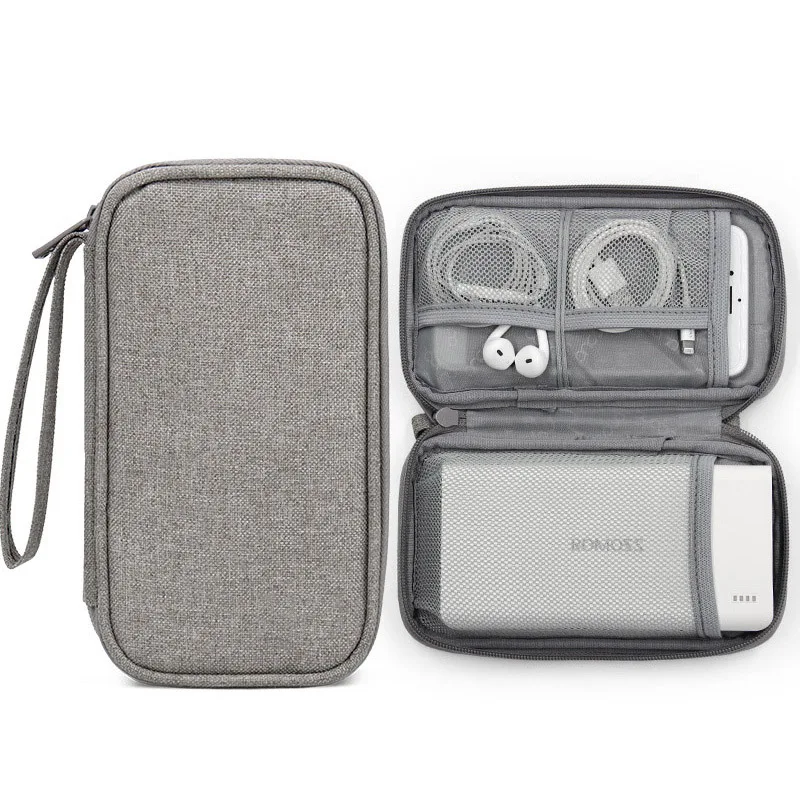 

Portable Mobile Phone Power Bank Large Bag Holder Oxford Cloth Digital Cable Earphone Phone Shock Proof Storage Case for Travel