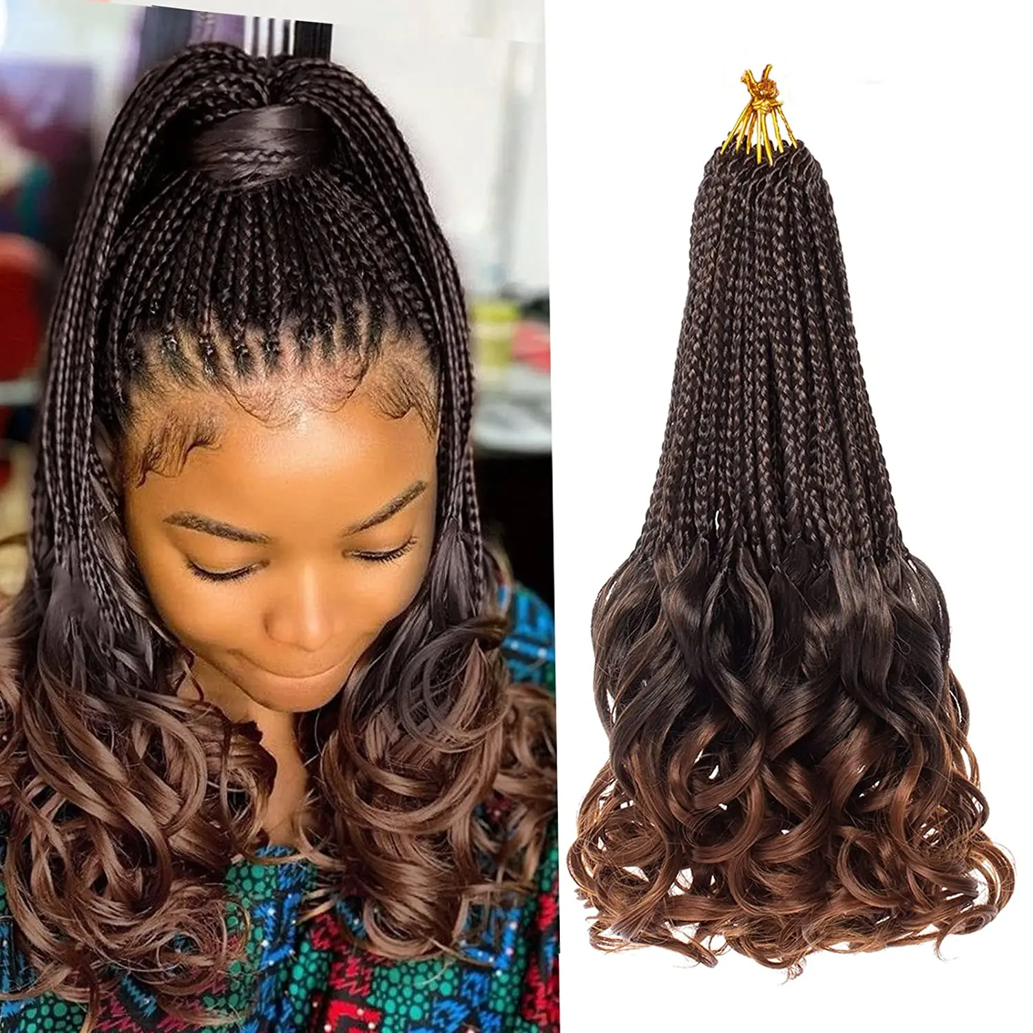 

French Curl Crochet Braids Goddess Box Braids Crochet Hair French Curly Braiding Hair Crochet Box Braids With Curly Wavy Ends