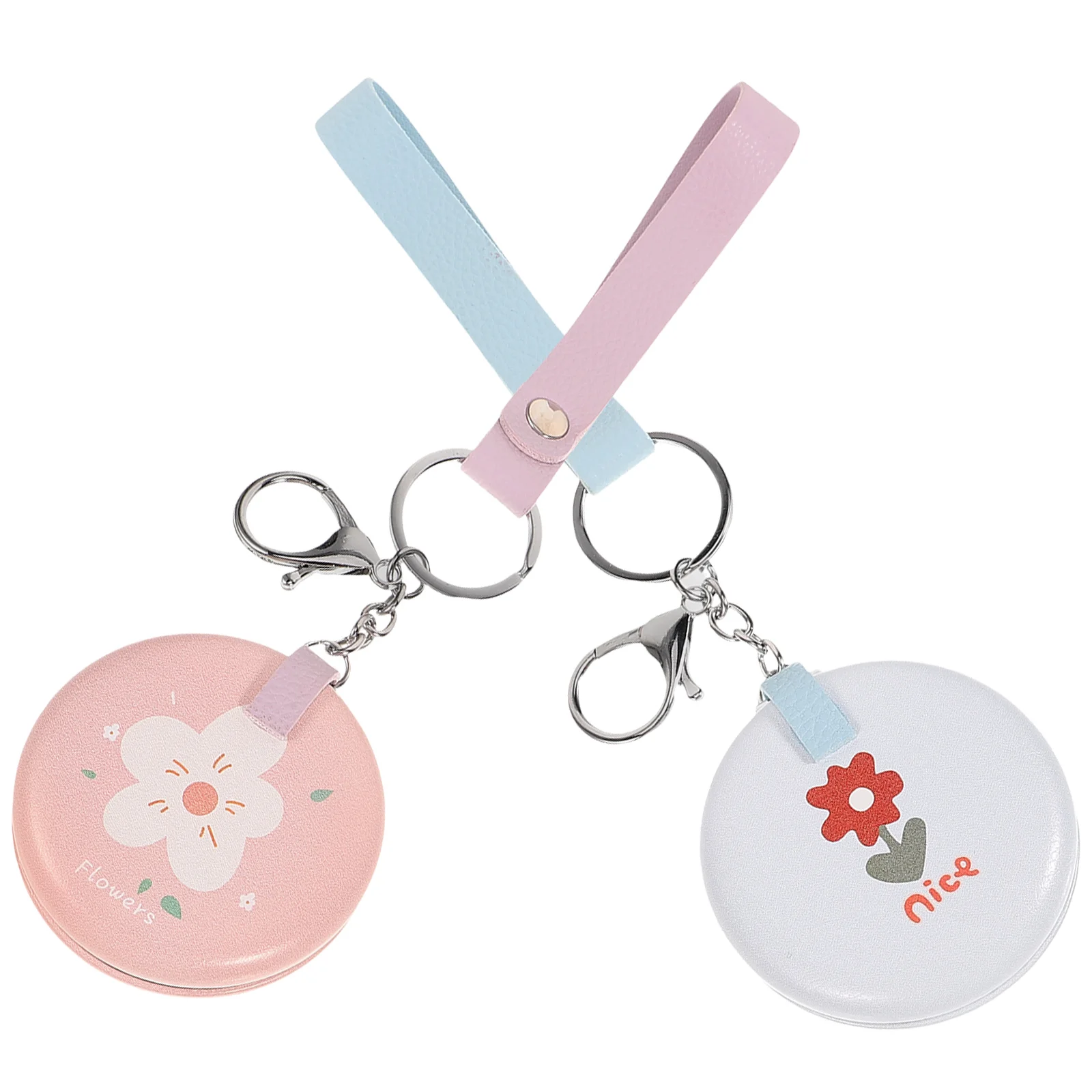 

2Pcs Pocket Mirror Keyrings Mini Folding Mirror Key Chain Pendant Compact Mirror Keyring