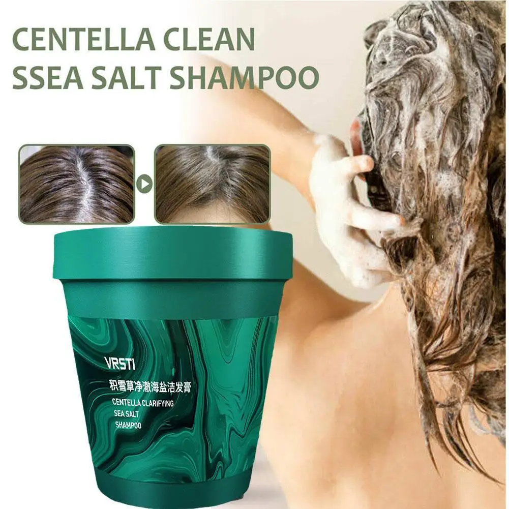 

200ml Sea Salt Cleansing Shampoo Anti-Dandruff Oil-Relieving Care Scalp Anti-Itching Shampoo Shampoo Nourishing Care Scrub V8H4