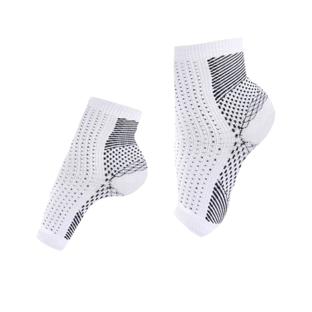 

2 Pairs Sports Compression Socks Ankle Platform Elastic Breathable Plantar Fasciitis Arch Foot