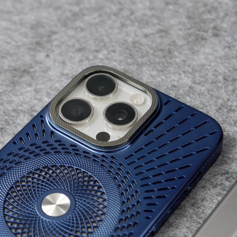 Ультратонкий сетчатый охлаждающий чехол MagSafe для телефона iPhone 15 16 Pro max 14 13