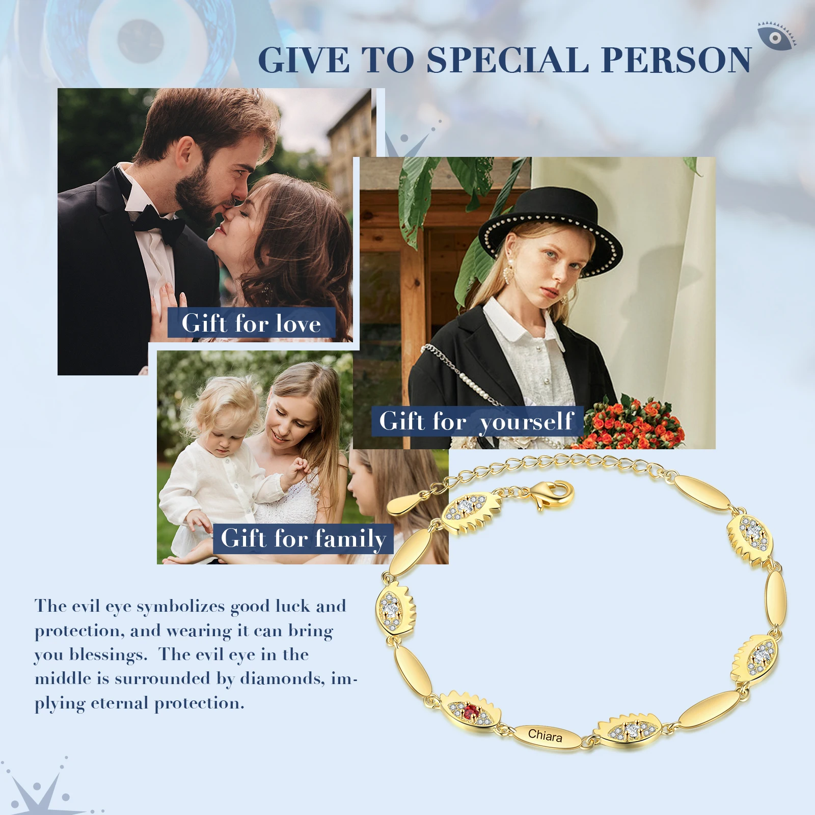 Персонализированный браслет для бара браслеты золотого цвета с именем и камнями