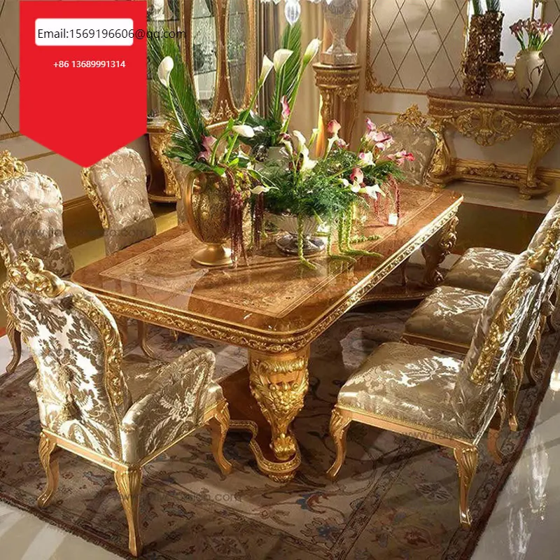 

Роскошная Европейская вилла, ресторан, резной дворец из цельного дерева, роскошный французский обеденный стол и стулья