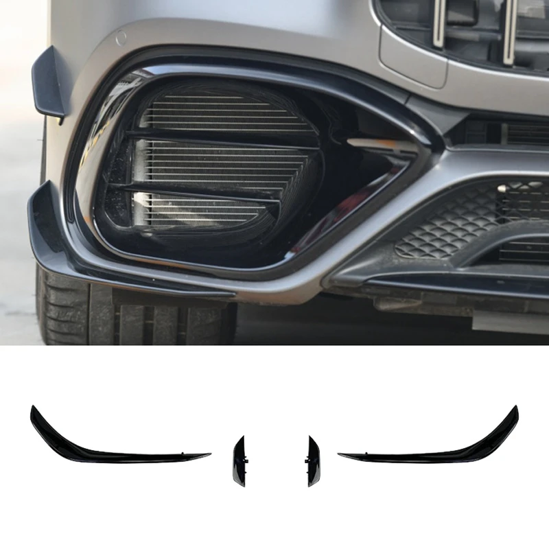 

Спойлер на передний бампер для Mercedes Benz CLA45 AMG C118 2020 2021, глянцевый черный бампер, спойлеры, противотуманные фары, декоративная крышка