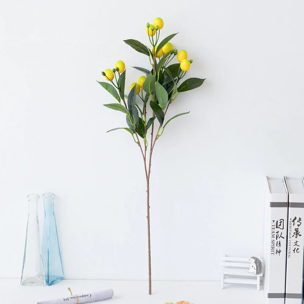 

1 Bunch Decorative Supplies Lemon Branch Artificial Flowers Lemon Branch Plastic Single Branch 1 Pc 67cm/26.4in