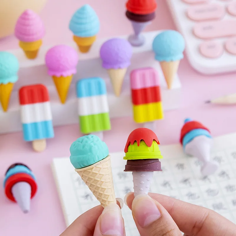 Подарочный ластик для десертов мороженого набор студентов рождественский