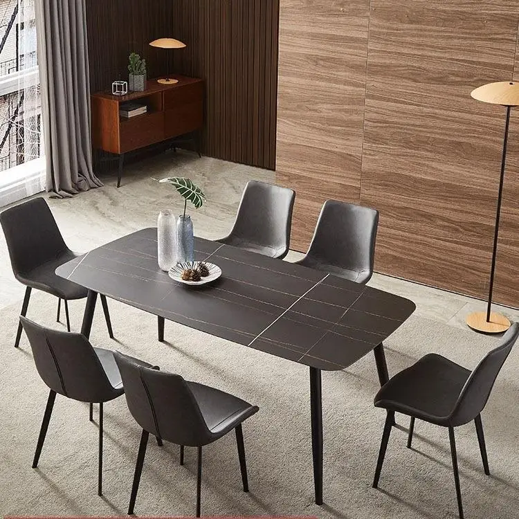 

C105 rock slab dining table and chair combination modern minimalist household small apartment rectangular dining table restaura